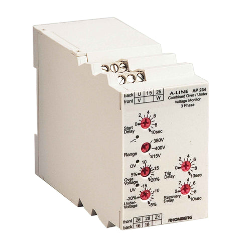 AP234 3Ph Supply Monitoring Relay (OV & UV contacts)